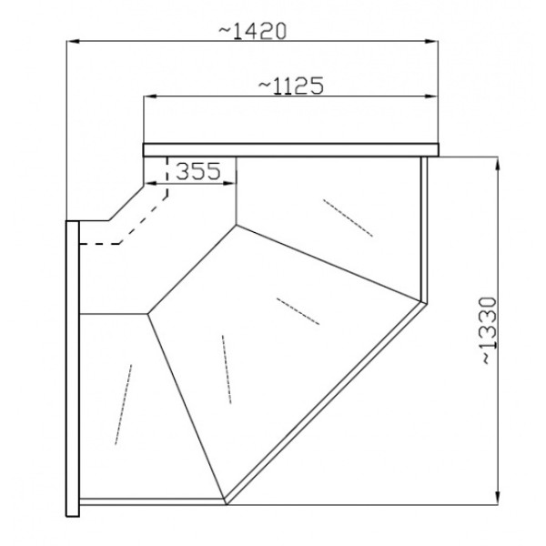 Vitrină frigorifică de colţ exterior (90°)  NCH I Z