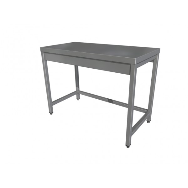 Masă de lucru inox fără poliță cu 4 picioare
