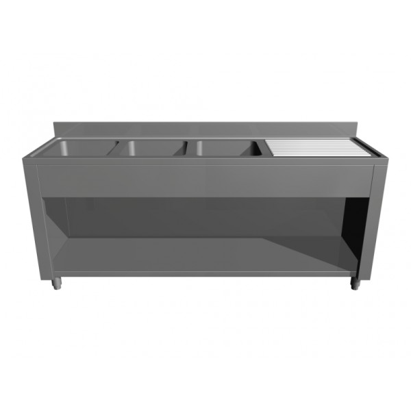 Spălător cu trei cuve cu picurător