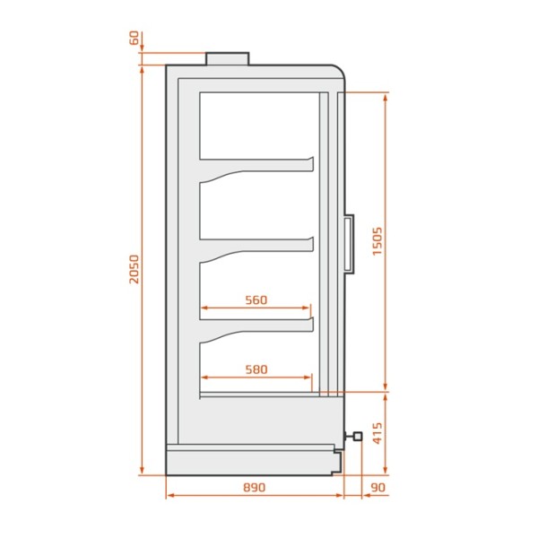 SCI Indus 04 REM 2D  Raft frigorific cu agregat extern, cu 2 uși