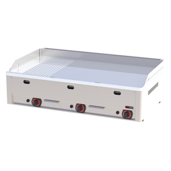 Grătar cromat pe gaz 2/3 neted, 1/3 striat  FTHRC 90 G