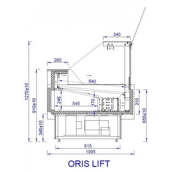 Vitrină frigorifică orizontală  ORIS LIFT 0.94