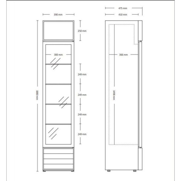Vitrină frigorifică verticală  SD 217 E