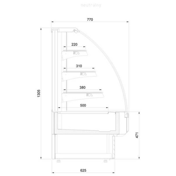 Vitrină neutră de prezentare  C-1 BG/Z 90/NE Bergen