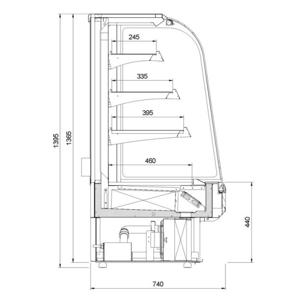 Vitrină frigorifică de prezentare cu autoservire  R-1 TS/O 60/CH TOSTI
