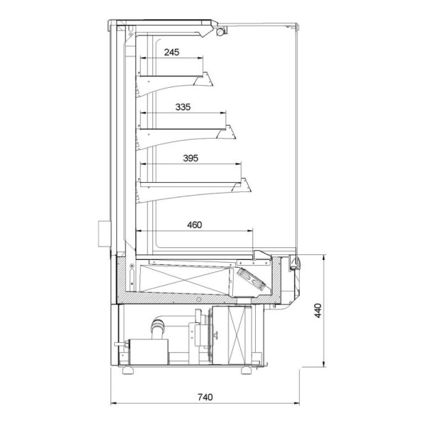 Vitrină frigorifică de prezentare cu autoservire  R-1 TS/O 60/CH TOSTI