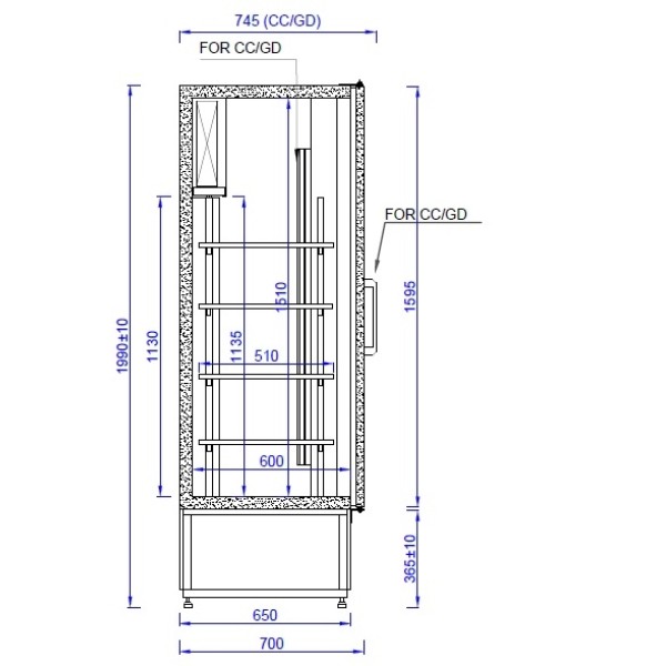 Vitrină frigorifică verticală dublă  CC 1200 GD (SCH 800S)