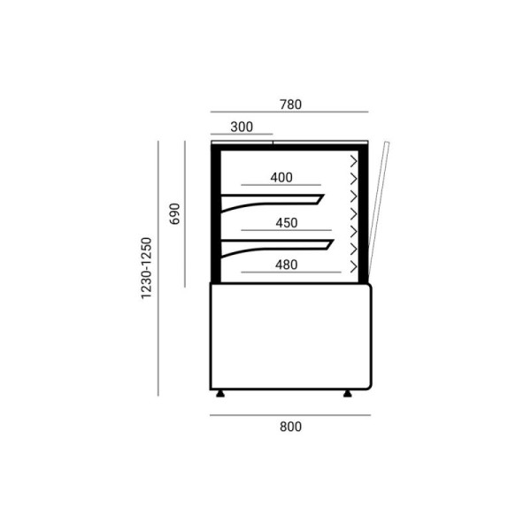 Vitrină pentru cofetărie și patiserie  WCH-1/C5 WO 750 ELLADA