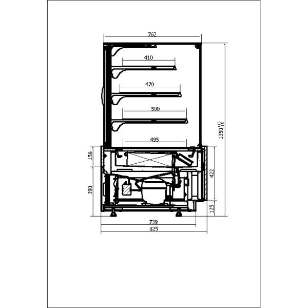 Vitrină neutră de patiserie  C-1 LM 60/NE LUMINA