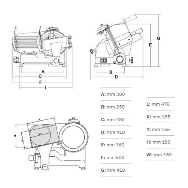 Feliator carne și mezeluri  TOPAZ 250C