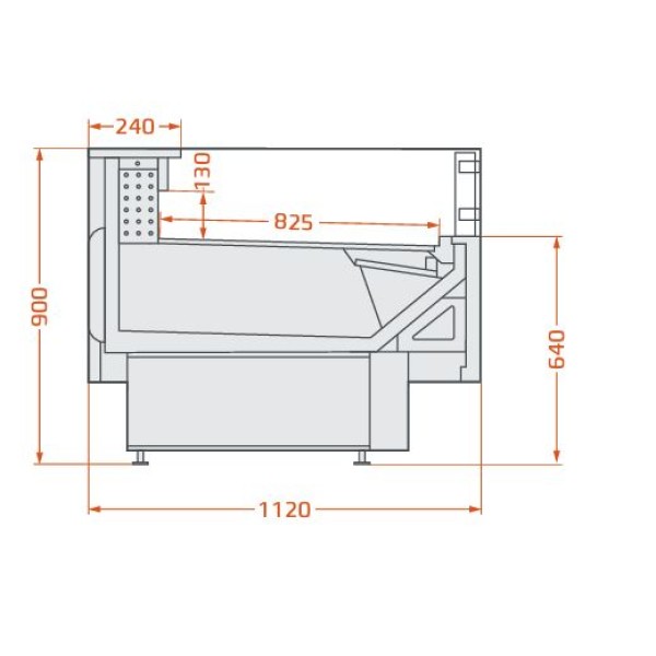 Vitrină frigorifică cu autoservire  LCNO NIXO SELF 1,25