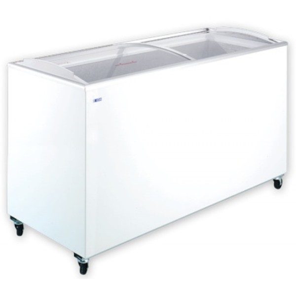 Ladă congelatoare cu geamuri glisante curbate  UDD 400 SCBG (KH-CF400 SCB)