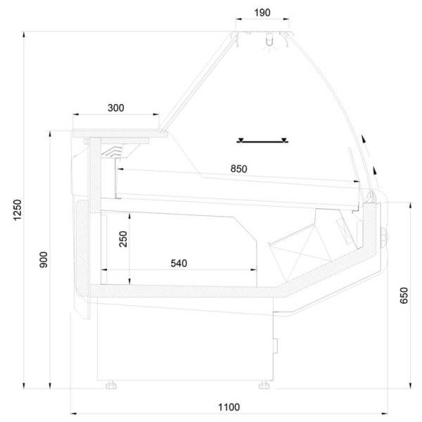 Vitrină frigorifică orizontală  L-1 MD/W 150/110 Modena