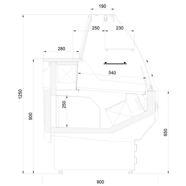 Vitrină frigorifică orizontală  L-1 MD/G 150/90 Modena