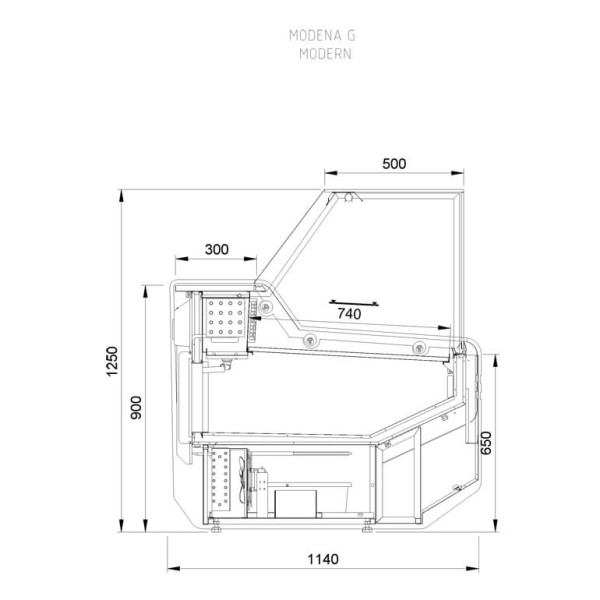 Vitrină frigorifică orizontală  L-1 MD/G/SP 200/110 Modena Modern