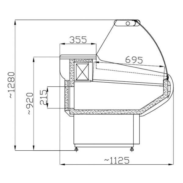 Vitrină frigorifică orizontală cu geam curbat  WCH I 1.5