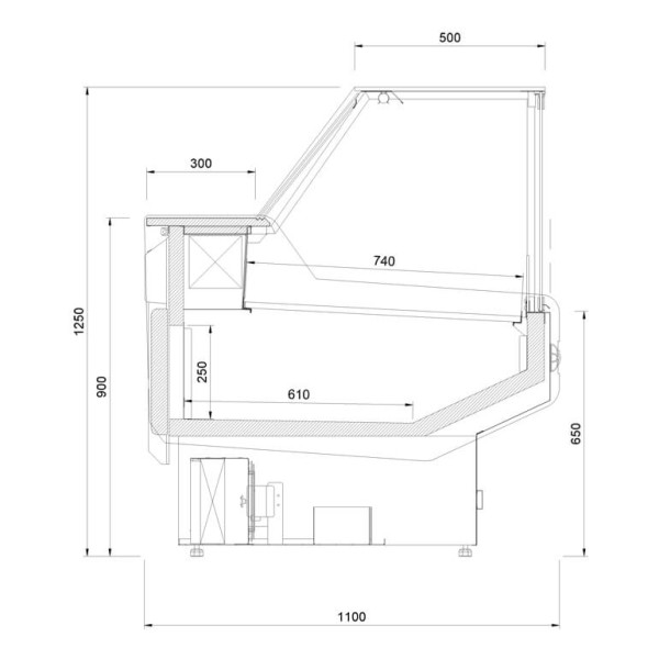 Vitrină frigorifică orizontală  L-1 MD/G/SP 250/110 Modena