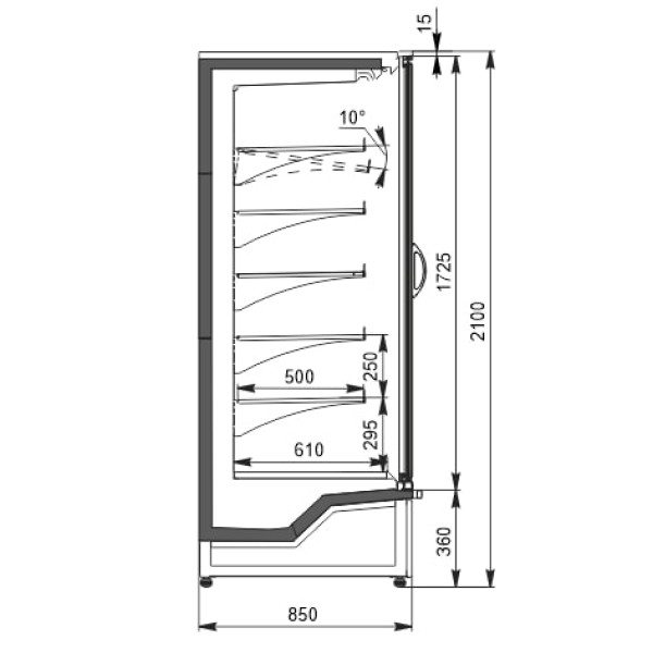 Raft frigorific cu uși batante  INDIANA Medium 2.5 (AV-085-MT-D-210-DLА)