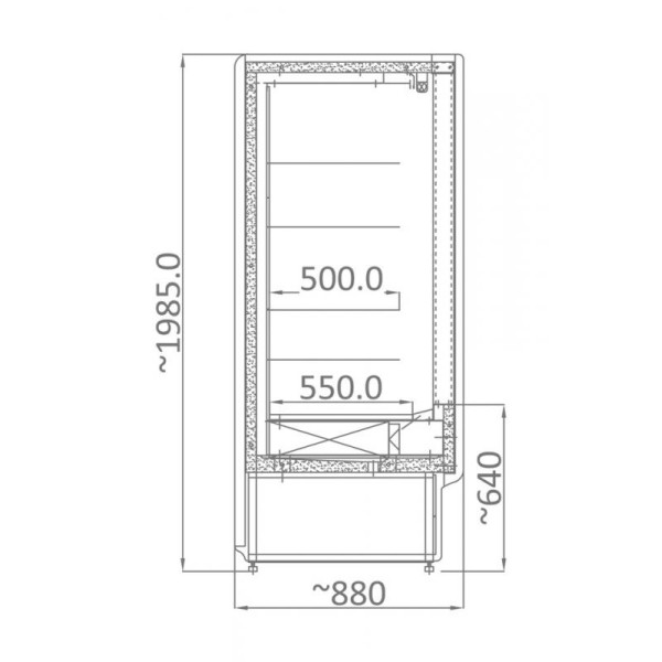 Raft frigorific cu uși glisante  RCH 4D - 1.5