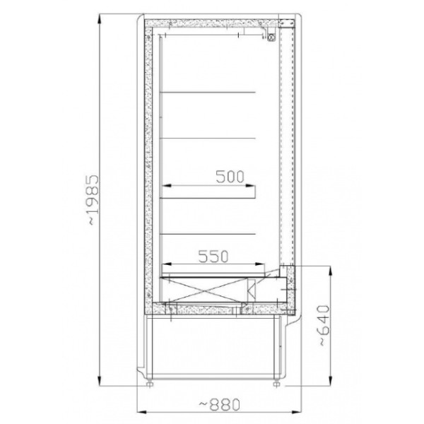 Raft frigorific cu uși glisante  RCH4D 1.3/0.9