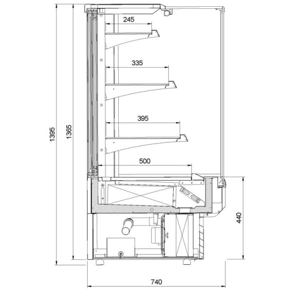 Vitrină frigorifică de prezentare  C-1 TS/Z 120/CH TOSTI