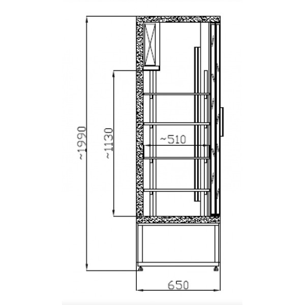Vitrină frigorifică verticală cu uşi glisante  CC 1600 SGD INOX (SCH 1400R)
