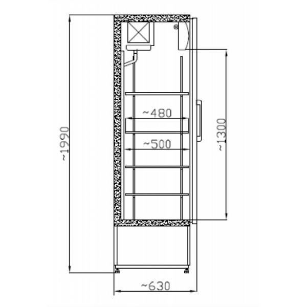 Vitrină frigorifică verticală  CC 635 GD (SCH 401)
