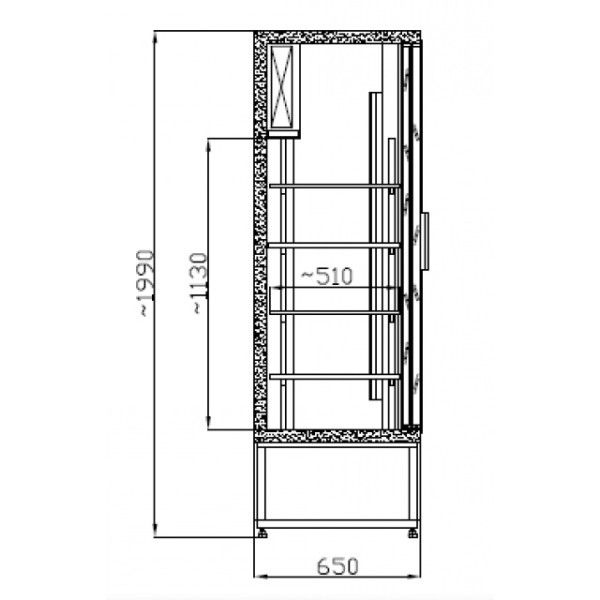 Vitrină frigorifică verticală cu uşi glisante  CC 1200 SGD INOX (SCH 800R)