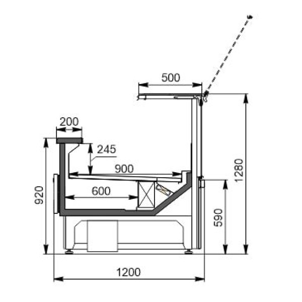 Vitrină frigorifică orizontală MISSOURI 125 (AC-120-deli-PS-130-DBA) RAL 9005