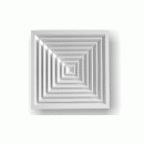 Square ceiling diffuser with 4-way pattern, aluminium