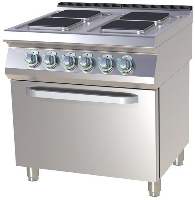 SPQT 780/11 E - Electric range with 4 plates and convection oven
