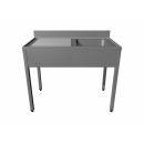 Stainless steel sink with bench and bottom self 