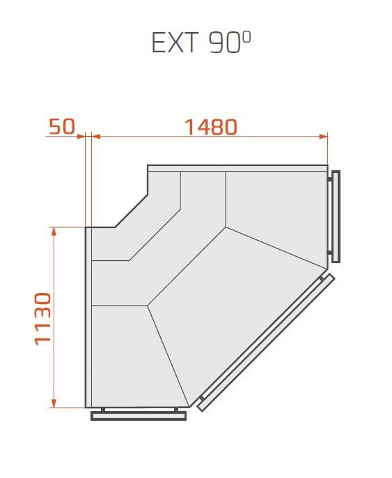 Vitrină frigorifică de colț exterior cu agregat extern | LCT Tucana 01 REM EXT90