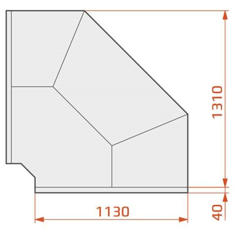 LCD DORADO EXT90 REM - External corner counter 90°