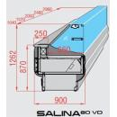 Egyenes üvegű csemegepult beépített aggr. | SALINA80VD-100