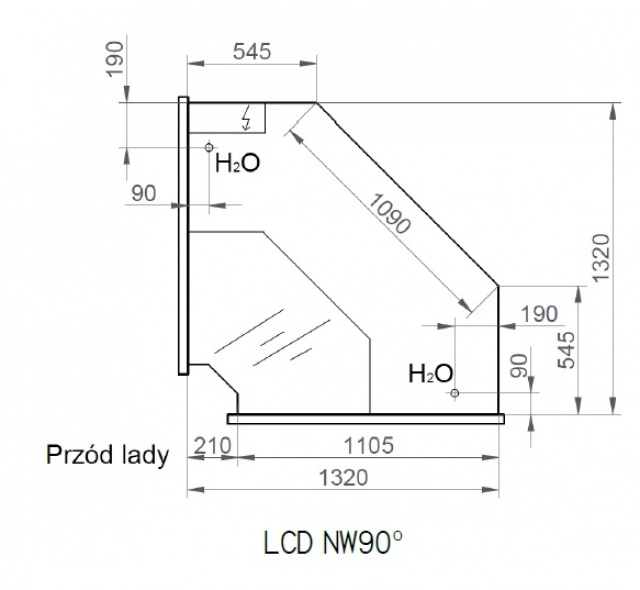 LCD Dorado INT90 - Internal corner counter 90°