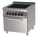 Mașină de gătit electrică cu 4 plite pătrate unite și cuptor cu convecție | SPLT 90/80 11 E