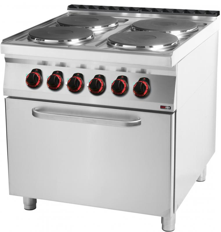 Mașină de gătit electrică cu 4 plite rotunde și cuptor cu convecție | SPT 90/80 11 E