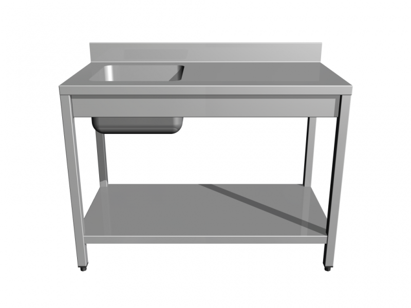 Work tables with sink with shelf | MIN1D10_12070