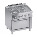 Mașină de gătit pe gaz cu 4 arzătoare și cuptor pe gaz GN 1/1 SOLUTIONS LINE | C2GCU10FF