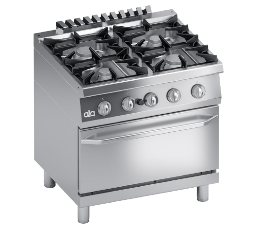 Gas range 4 burners and gas oven 2/1 GN PERFORMANCE LINE | K7GCUP10FFP
