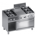 Mașină de gătit pe gaz cu 4 arzătoare, plită pe gaz și cuptor pe gaz GN 2/1 PERFORMANCE LINE | K7GCTP15FF