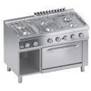 Gas range 6 burners, gas oven 1/1 GN and open cabinet | C2GCU15FF