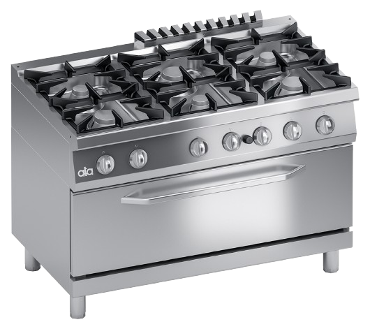 Mașină de gătit pe gaz cu 6 arzătoare și cuptor pe gaz 105 x 53 cm | K7GCUP15FFMP