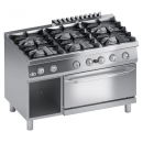 Gas range 6 burners gas oven GN 2/1 and cabinet | K7GCUP15FFP