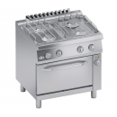 Mașină de gătit pe gaz cu 4 arzătoare și cuptor electric GN 1/1 | C2MCU10FF