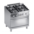 Mașină de gătit pe gaz cu 4 arzătoare și cuptor electric GN 2/1 | K7MCUP10FF