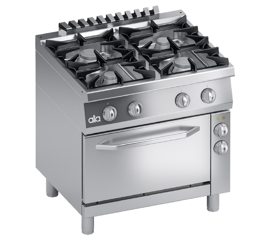 Mașină de gătit pe gaz cu 4 arzătoare și cuptor electric GN 1/1 | K7MCUP10FVP