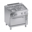 Mașină de gătit pe gaz cu 4 arzătoare și cuptor electric ventilat GN 1/1 | C2MCU10FV