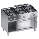 Mașină de gătit pe gaz cu 6 arzătoare, suport și cuptor electric GN 1/1 | K7MCU15FV